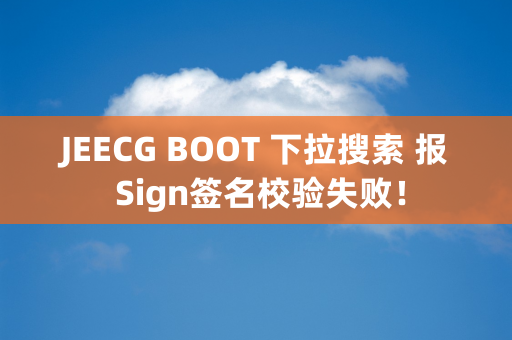 JEECG BOOT 下拉搜索 报 Sign签名校验失败！