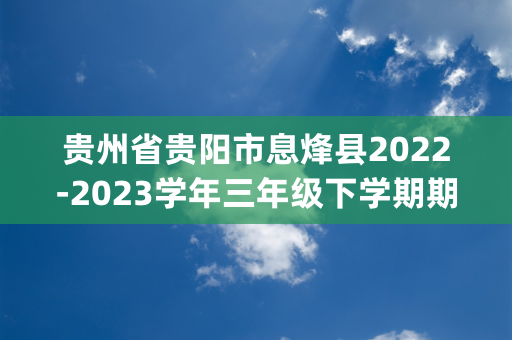 贵州省贵阳市息烽县2022-2023学年三年级下学期期末学业水平监测数学试卷.pdfVIP