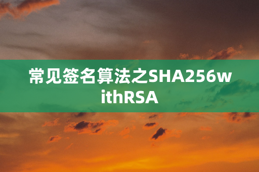 常见签名算法之SHA256withRSA