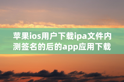 苹果ios用户下载ipa文件内测签名的后的app应用下载安装到手机图标消失了-解决方案